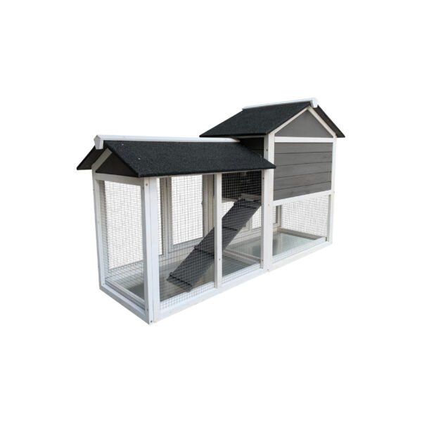 Detachable Pallet Ramp Wooden Outdoor Rabbit Hutch With Walking Cage - Image 8